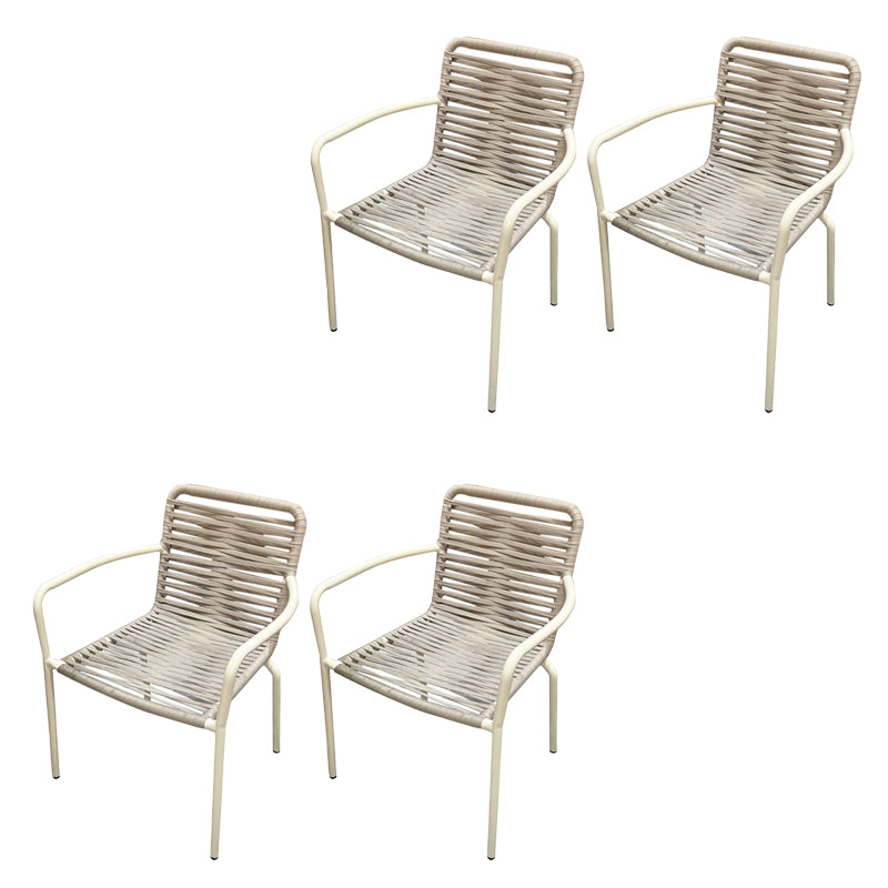 Metal Dining Armchair Tropical Stacking Outdoor Chair Arm Chair