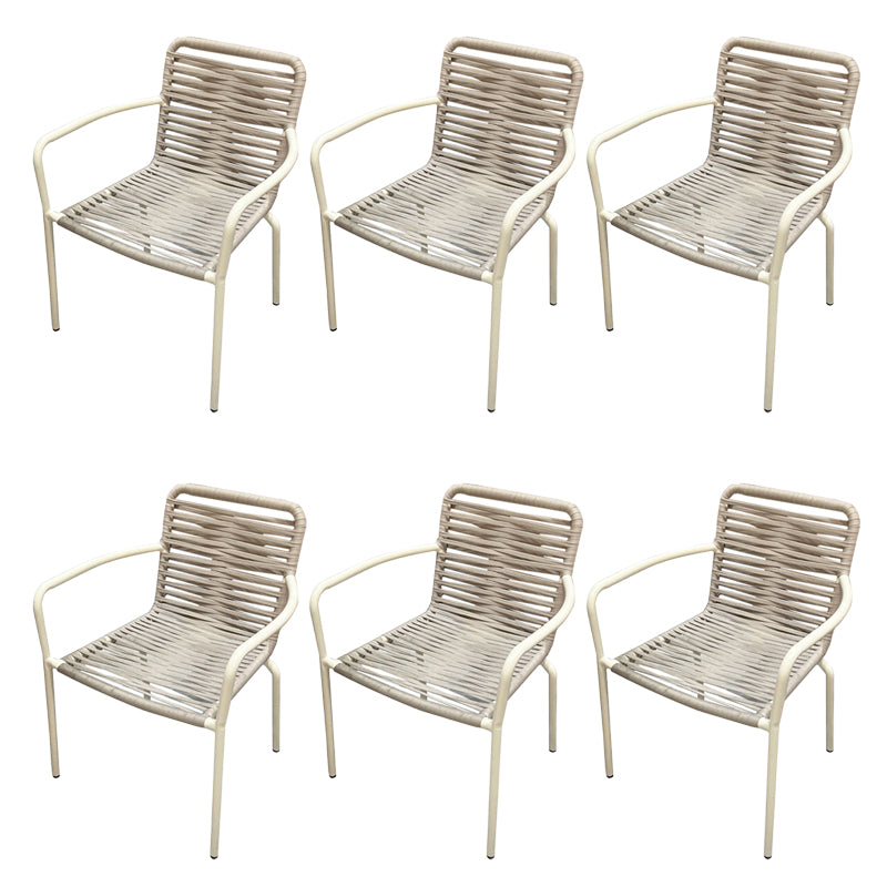 Metal Dining Armchair Tropical Stacking Outdoor Chair Arm Chair