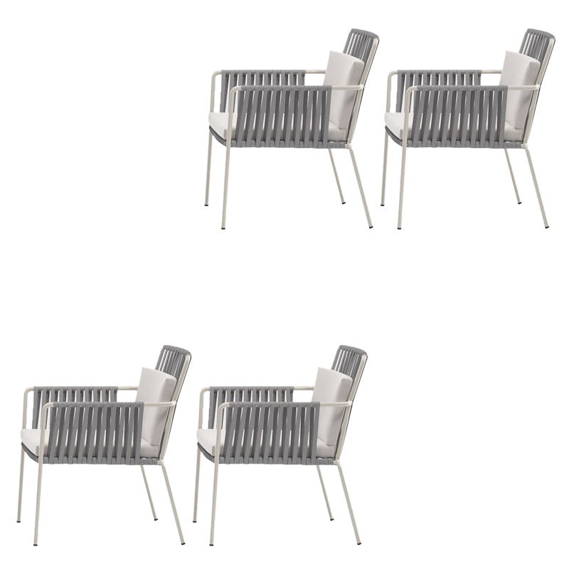 Metal Dining Armchair Tropical Stacking Outdoor Chair Arm Chair