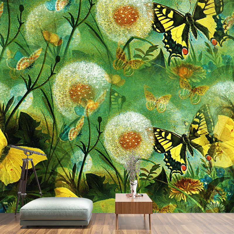 Butterfly Pattern Mildew Resistant Mural Illustration Sitting Room Wall Mural