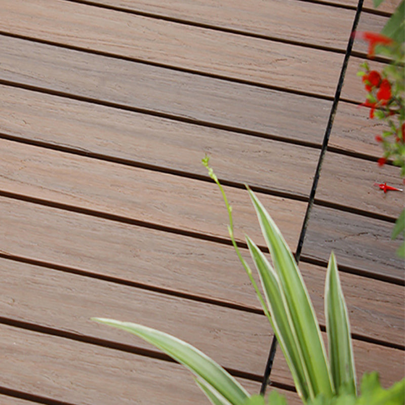 Modern Deck Plank Composite Nailed Striped Pattern Patio Flooring Tiles for Outdoor