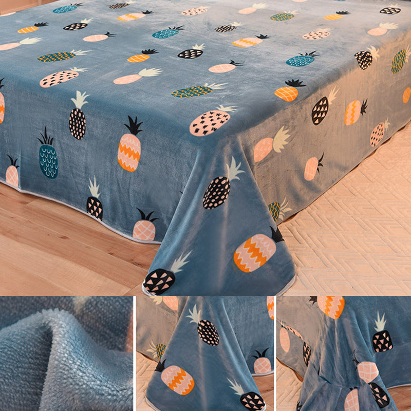 Sheet Sets Flannel Floral Printed Wrinkle Resistant Super Soft Breathable Bed Sheet Set