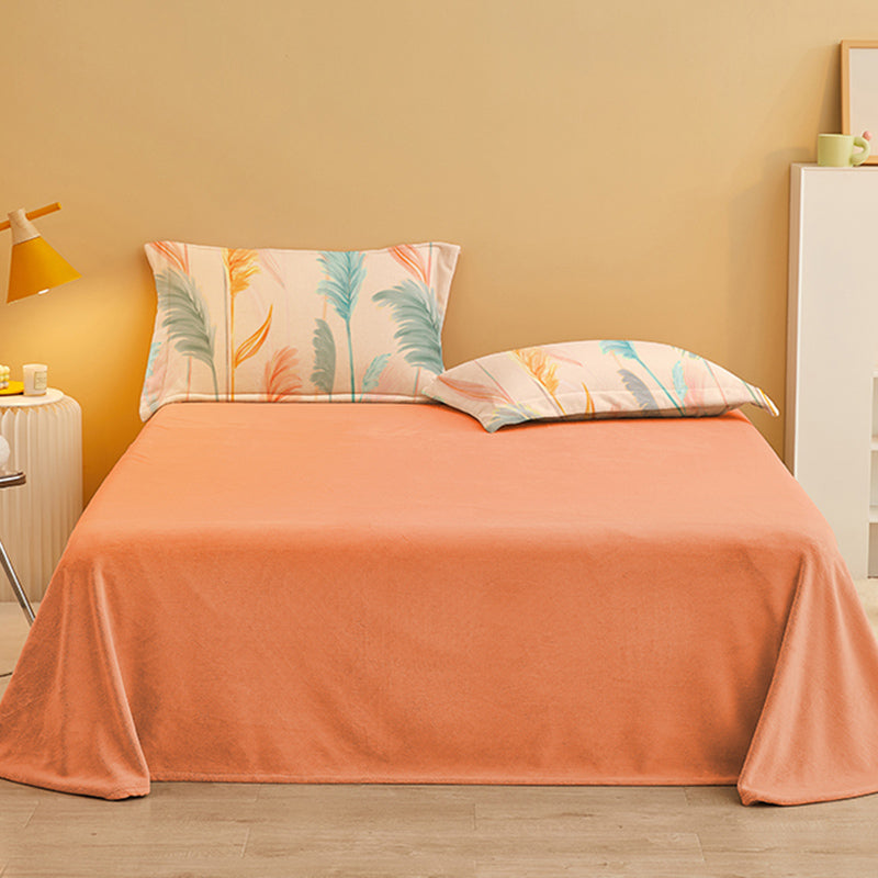 Sheet Sets Flannel Cartoon Printed Super Soft Wrinkle Resistant Breathable Bed Sheet Set