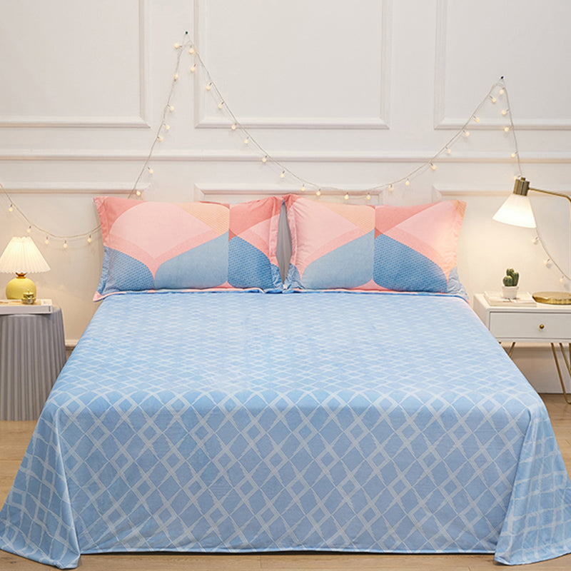 Sheet Sets Flannel Cartoon Printed Super Soft Wrinkle Resistant Breathable Bed Sheet Set