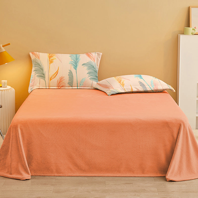 Sheet Sets Flannel Cartoon Printed Super Soft Wrinkle Resistant Breathable Bed Sheet Set