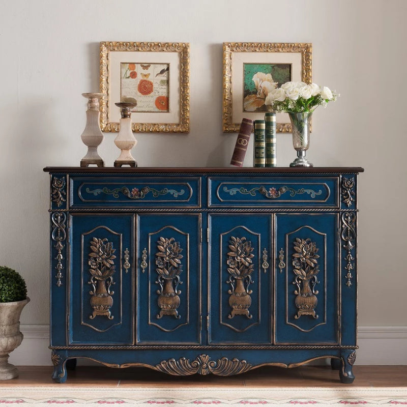 Distressed Wood Industrial Storage Cabinet, Solid Wood Rectangle Cabinet