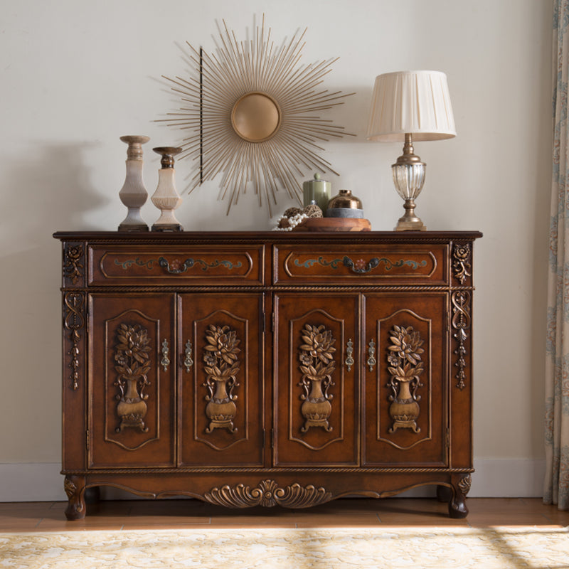 Distressed Wood Industrial Storage Cabinet, Solid Wood Rectangle Cabinet