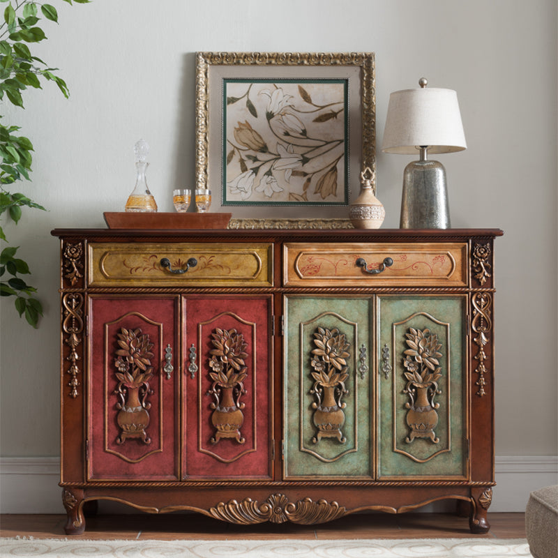 Distressed Wood Industrial Storage Cabinet, Solid Wood Rectangle Cabinet