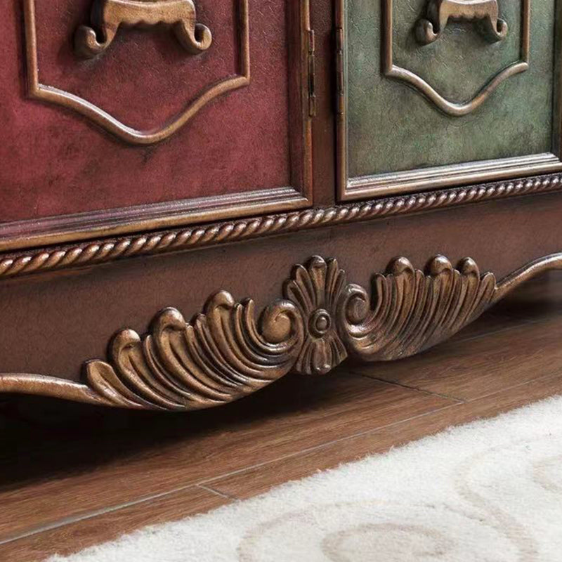 Distressed Wood Industrial Storage Cabinet, Solid Wood Rectangle Cabinet