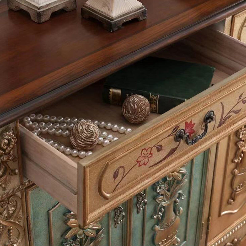 Distressed Wood Industrial Storage Cabinet, Solid Wood Rectangle Cabinet