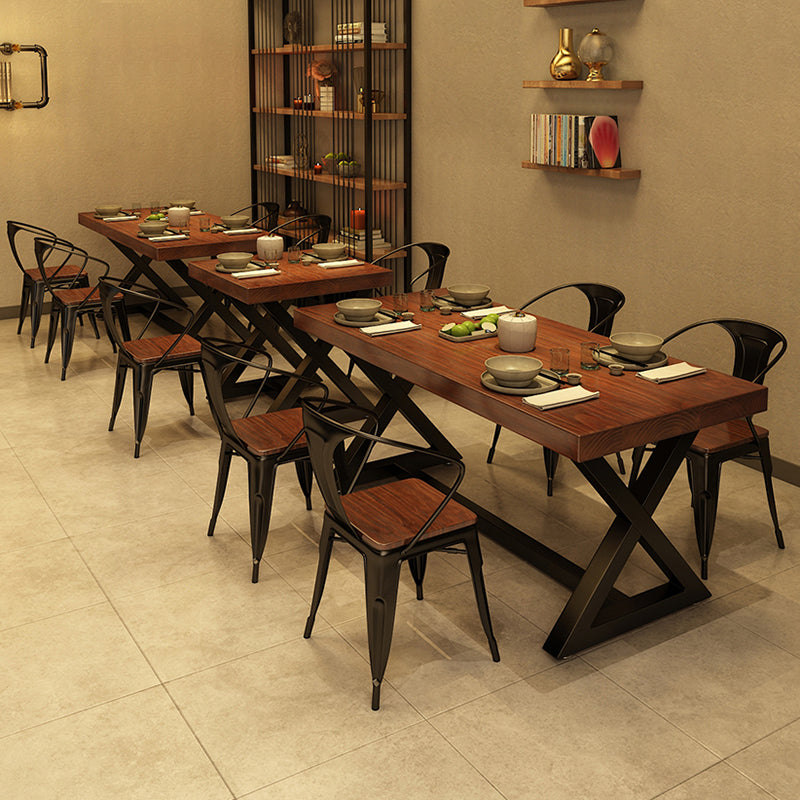 Industrial Dining Table Set 1/2/5 Pieces with Metal Base Kitchen Furniture Set