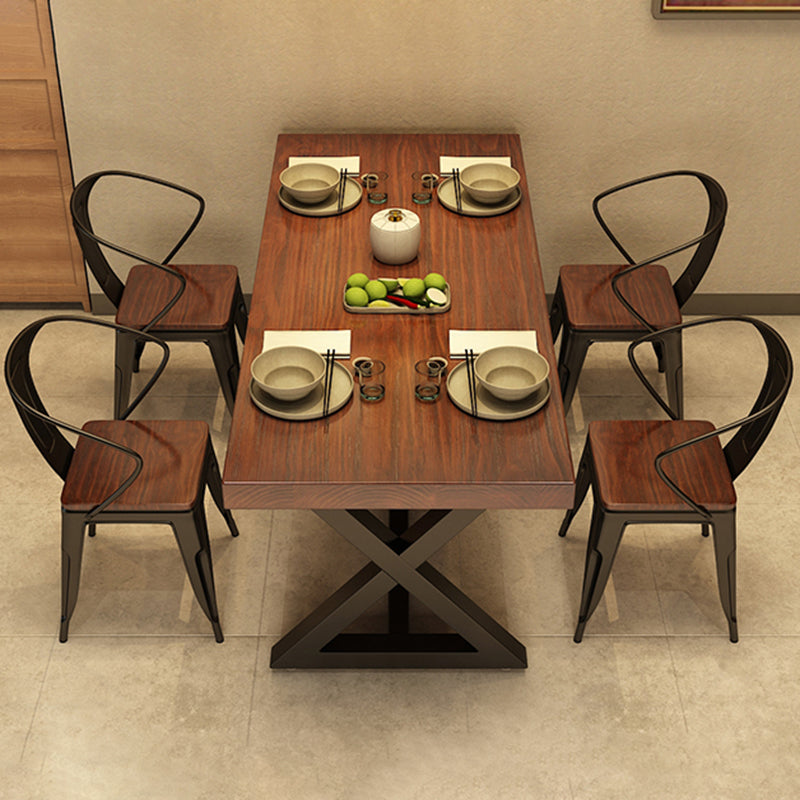 Industrial Dining Table Set 1/2/5 Pieces with Metal Base Kitchen Furniture Set