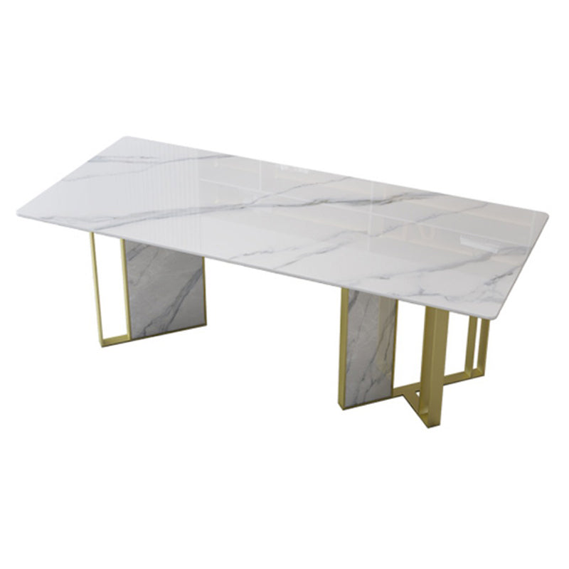 Glam Style Dinette Set 1/5 Pcs Rectangle Stone Dinette Table with Dining Chair