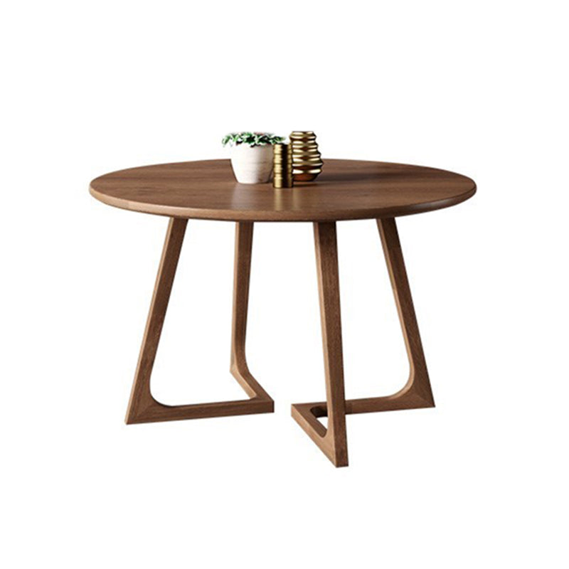 Round Dinette Set with Wooden Chairs 1/2/3/5 Pcs Brown Wood Dining Set for Home