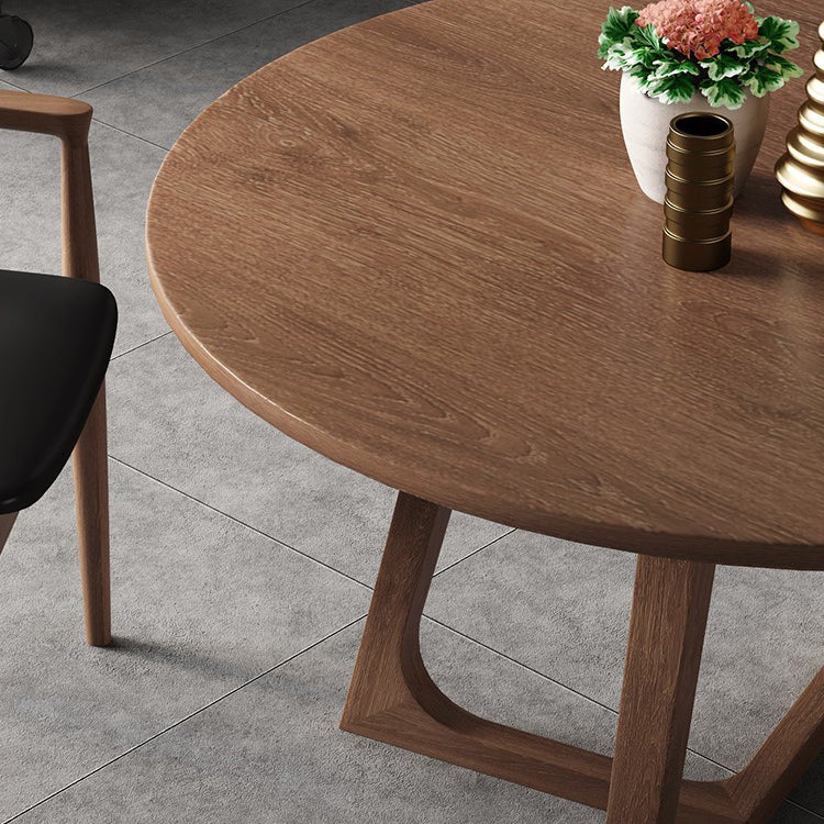 Round Dinette Set with Wooden Chairs 1/2/3/5 Pcs Brown Wood Dining Set for Home