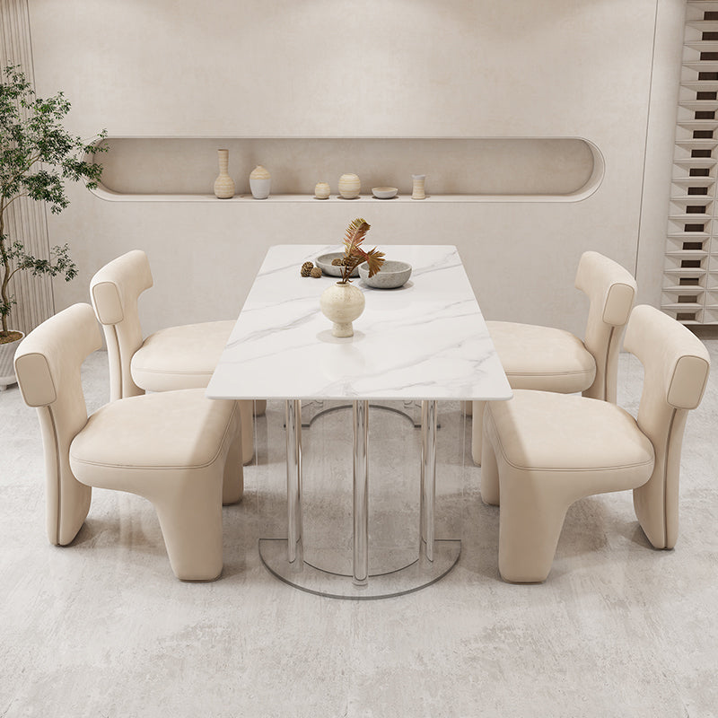 Glam Style Stone Furniture 1/5/7 Pcs Standard Height Dining Room Furniture Set for Home