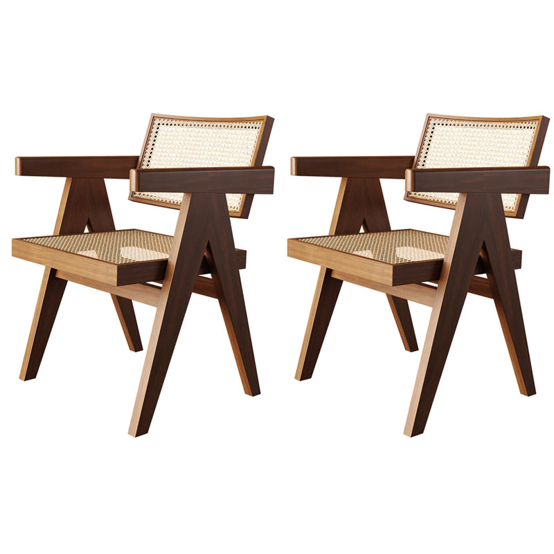 Contemporary Solid Wood Furniture 1/2/5 Pcs Dining Furniture Set in Brown