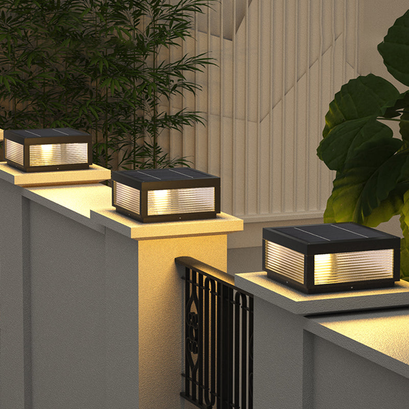 Modern Simple Metal Outdoor Light Square Shape Waterproof Pillar Lamp for Outdoor