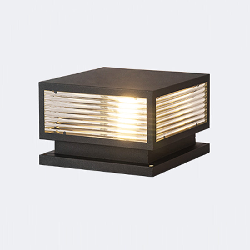 Modern Simple Metal Outdoor Light Square Shape Waterproof Pillar Lamp for Outdoor