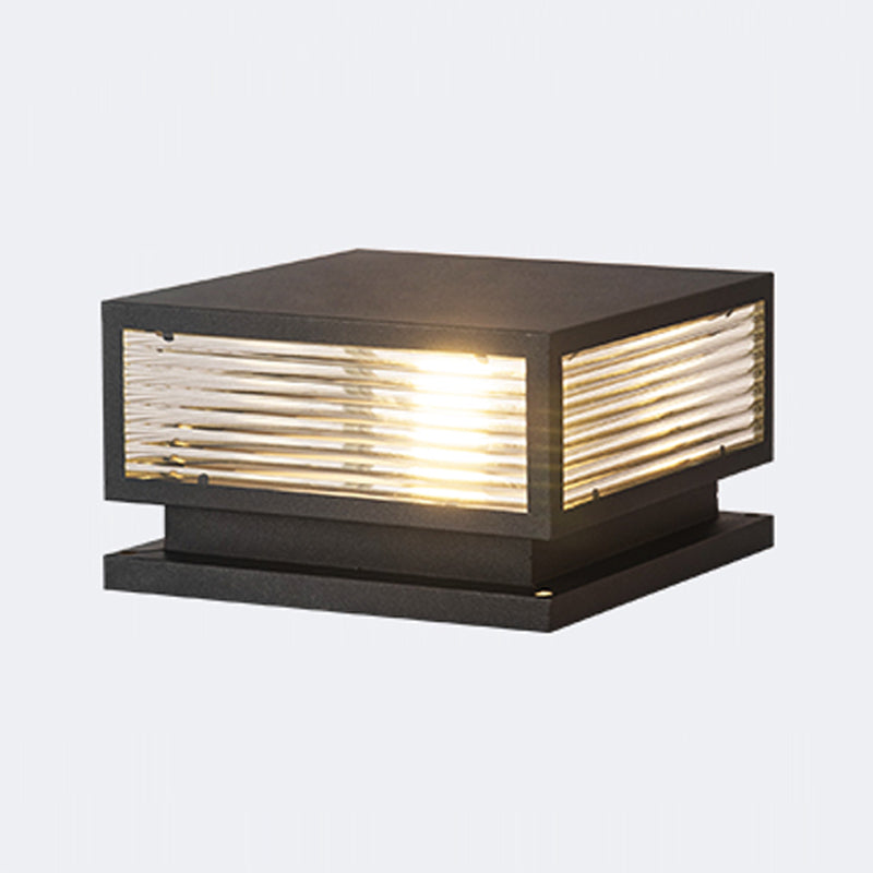 Modern Simple Metal Outdoor Light Square Shape Waterproof Pillar Lamp for Outdoor