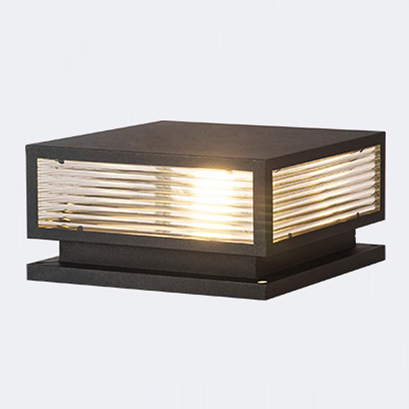 Modern Simple Metal Outdoor Light Square Shape Waterproof Pillar Lamp for Outdoor
