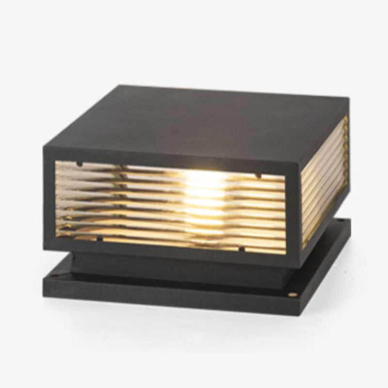 Modern Simple Metal Outdoor Light Square Shape Waterproof Pillar Lamp for Outdoor