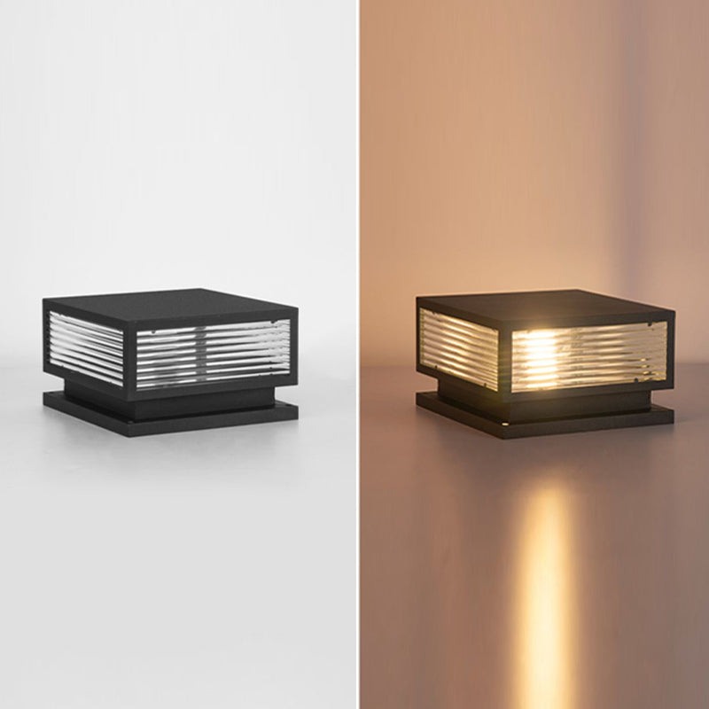 Modern Simple Metal Outdoor Light Square Shape Waterproof Pillar Lamp for Outdoor