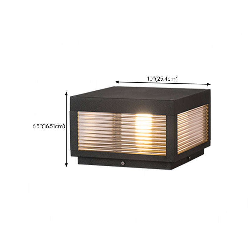 Modern Simple Metal Outdoor Light Square Shape Waterproof Pillar Lamp for Outdoor