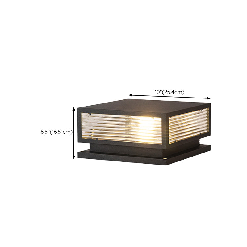 Modern Simple Metal Outdoor Light Square Shape Waterproof Pillar Lamp for Outdoor