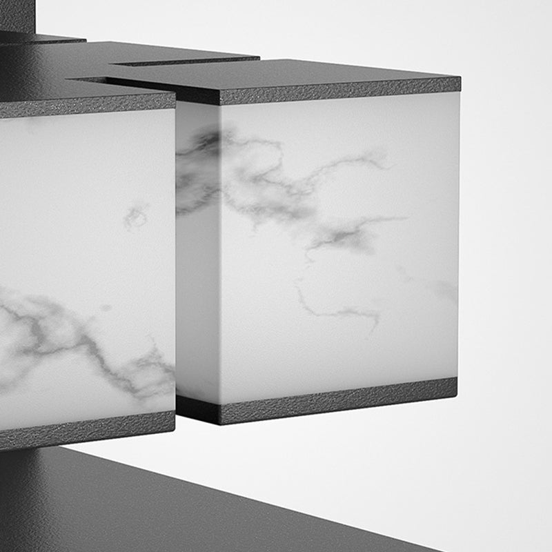 Modern Simple Metal Outdoor Light Cube Shape Waterproof Pillar Lamp for Outdoor