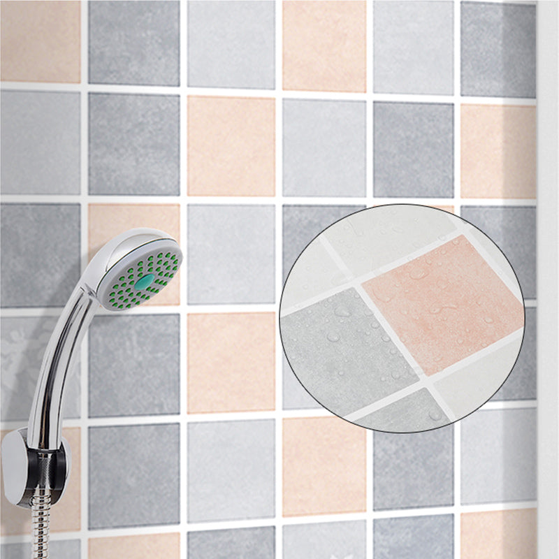 Grid Mosaic Peel & Stick Tile Scratch Resistant Wallpaper for Bathroom Backsplash