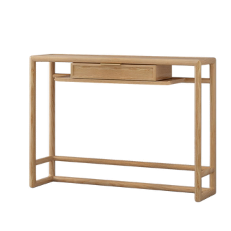 1 Drawer Console Table Solid Wood 34.65-inch Tall Accent Table