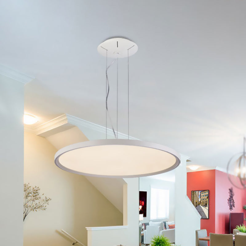 Corridor Round Pendant Light Aymording Acrylique LED Contemporain Suspension Éclairage en argent