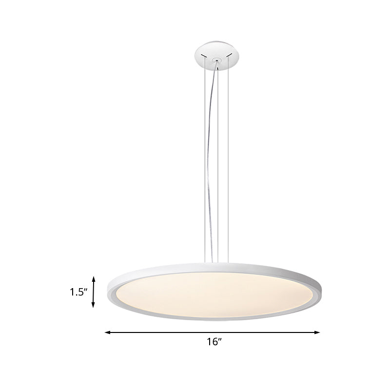 Corridor Round Pendant Light Aymording Acrylique LED Contemporain Suspension Éclairage en argent
