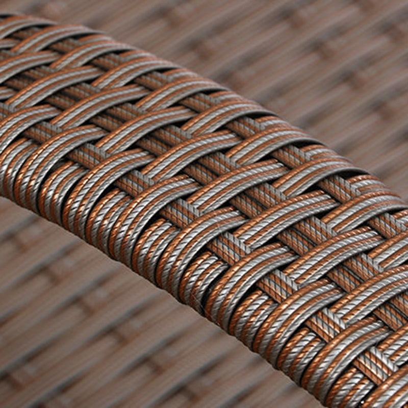 Rattan Rocking Accent Chair Modern Woven Rope Rocking Chair with Tufted Cushions