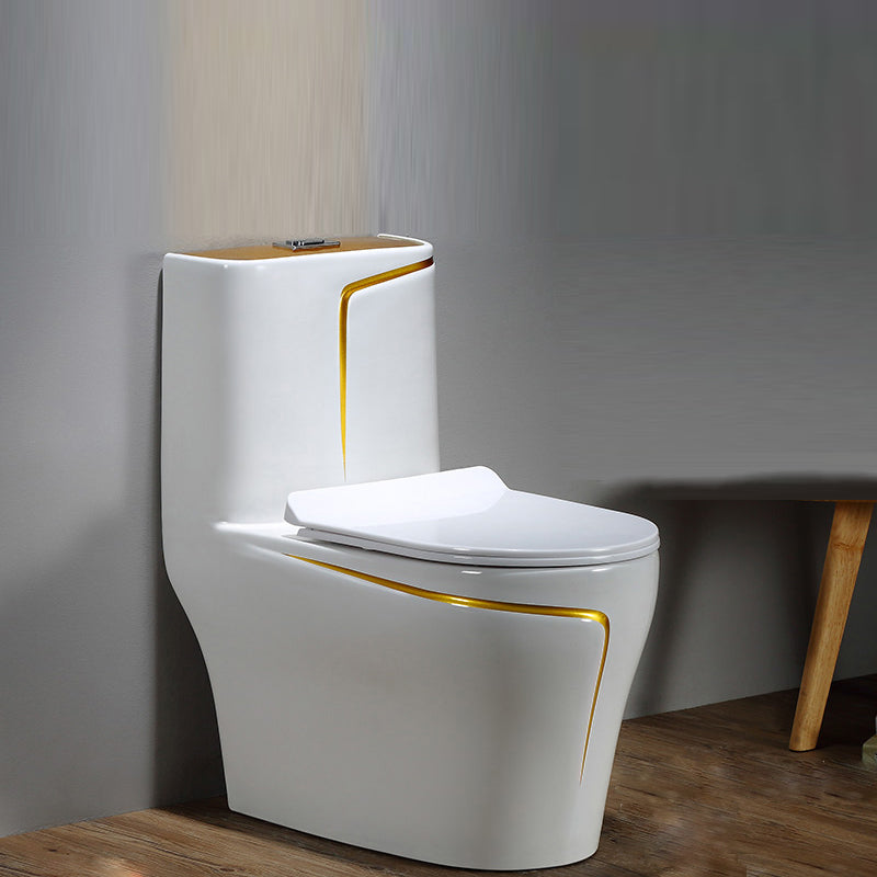 Traditional Floor Mounted Toilet Seat Included Toilet Bowl for Bathroom