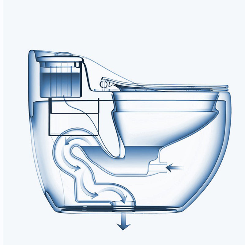 Contemporary Siphon Jet Toilet Floor Mounted Urine Toilet for Washroom