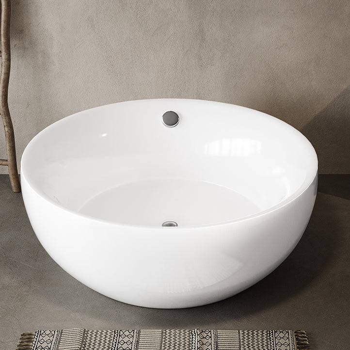 Soaking Antique Finish Round Bathtub Stand Alone Modern Bath Tub