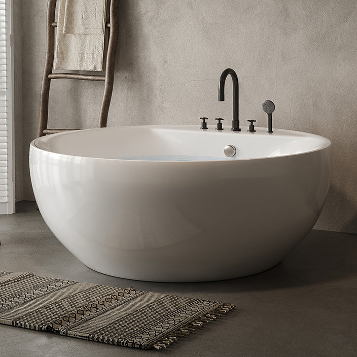 Soaking Antique Finish Round Bathtub Stand Alone Modern Bath Tub