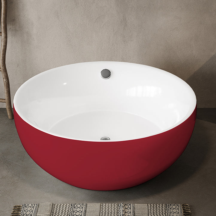 Soaking Antique Finish Round Bathtub Stand Alone Modern Bath Tub