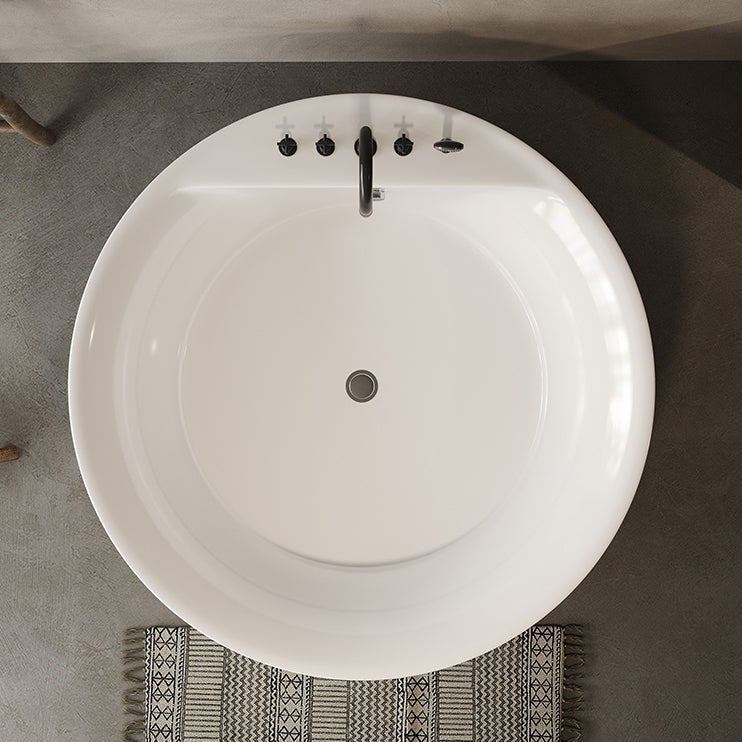 Soaking Antique Finish Round Bathtub Stand Alone Modern Bath Tub