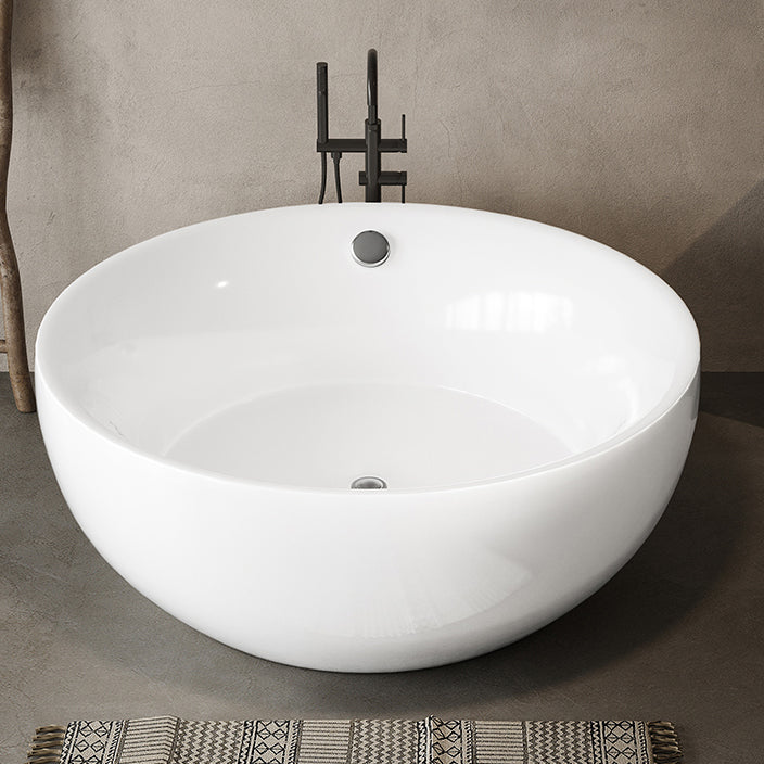 Soaking Antique Finish Round Bathtub Stand Alone Modern Bath Tub