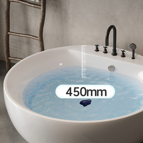 Soaking Antique Finish Round Bathtub Stand Alone Modern Bath Tub