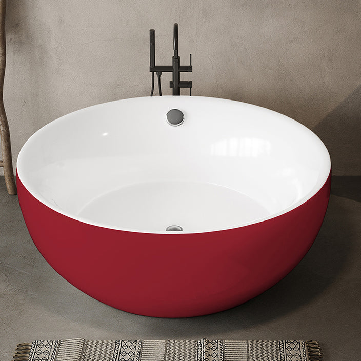 Soaking Antique Finish Round Bathtub Stand Alone Modern Bath Tub