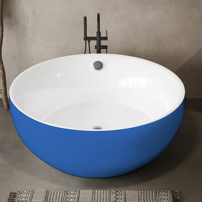 Soaking Antique Finish Round Bathtub Stand Alone Modern Bath Tub