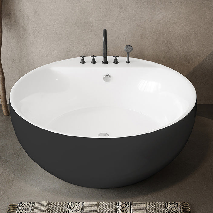 Soaking Antique Finish Round Bathtub Stand Alone Modern Bath Tub
