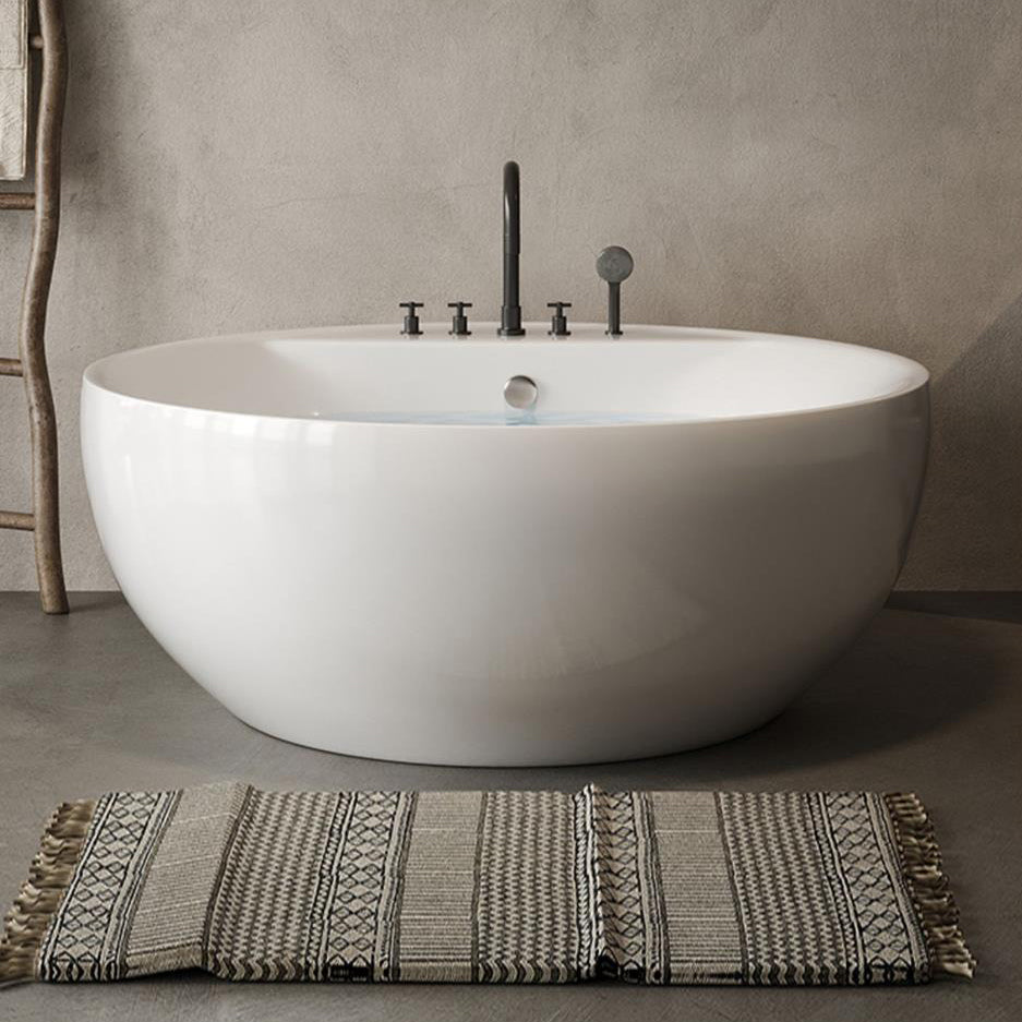 Soaking Antique Finish Round Bathtub Stand Alone Modern Bath Tub