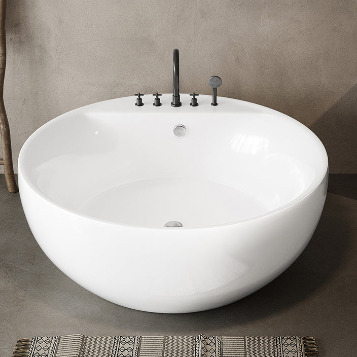 Soaking Antique Finish Round Bathtub Stand Alone Modern Bath Tub