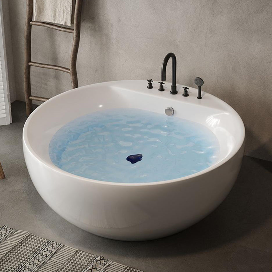 Soaking Antique Finish Round Bathtub Stand Alone Modern Bath Tub