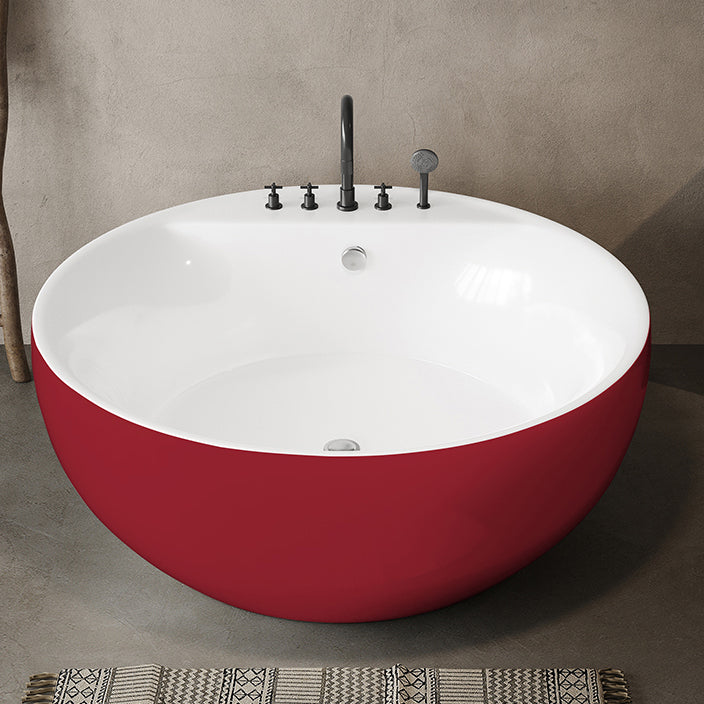 Soaking Antique Finish Round Bathtub Stand Alone Modern Bath Tub